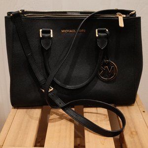 Michael Kors Sutton Medium Saffiano Leather Satchel - Black